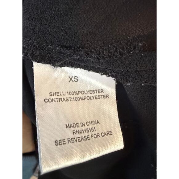 Romeo + Juliet Couture Sheer Black Graphic Blouse XS Floral Leopard Top - Picture 5 of 8